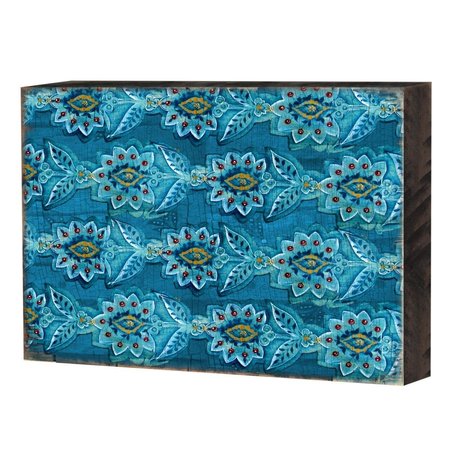 DESIGNOCRACY 9501608 6 x 8 in Patterned Rustic Wooden Block Design Graphic Art 95016B08